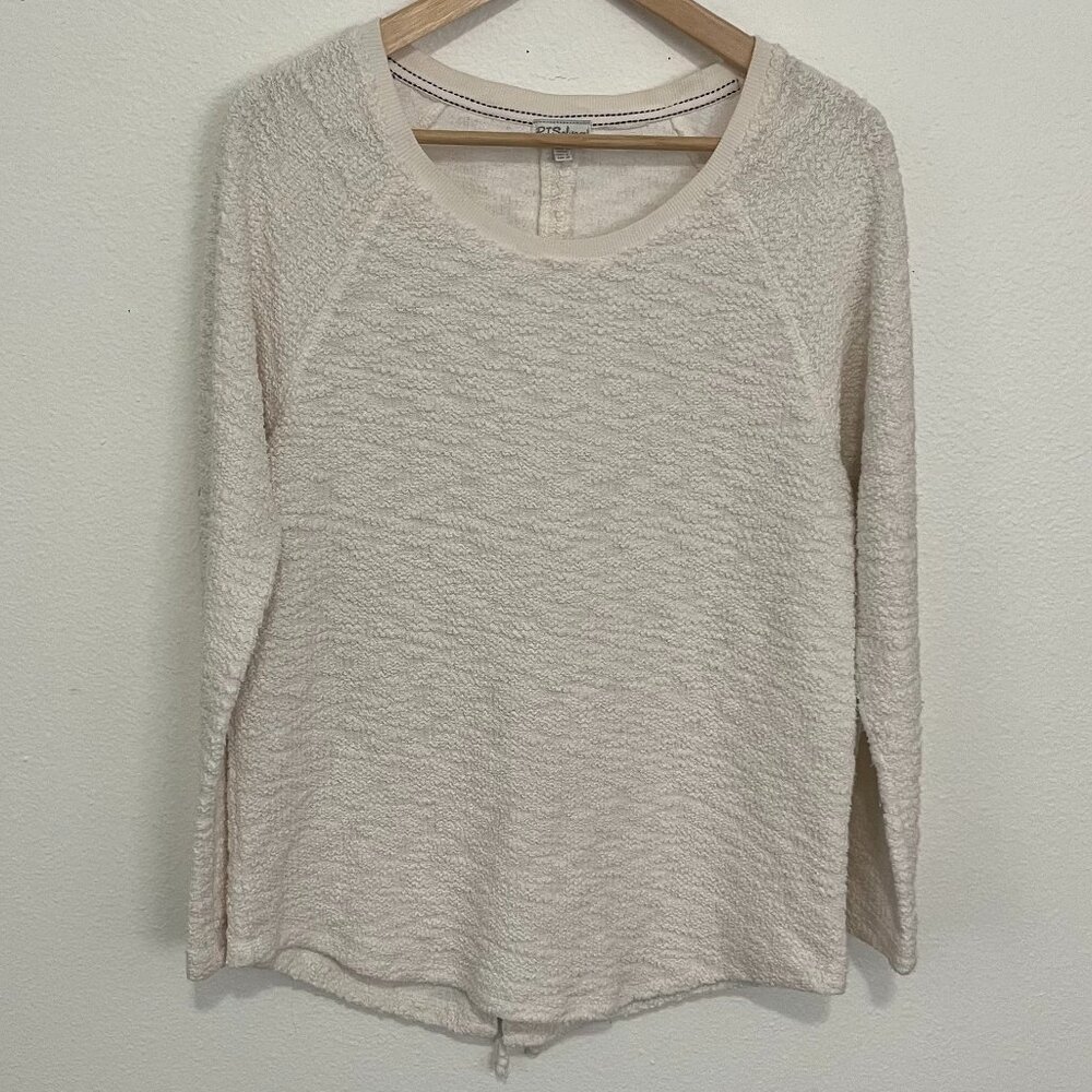 P. J. Salvage | Cream Sweater, Back Tie Cinch Detail, size S